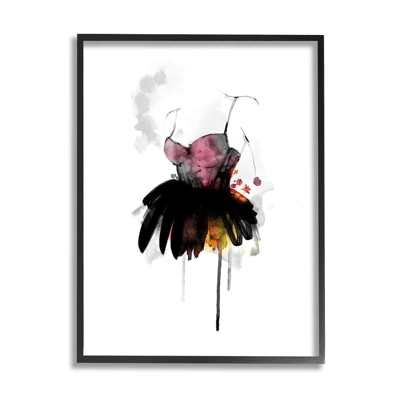 Stupell Industries Modern Female Corset Fashion Illustration Abstract Dress Framed Wall Art